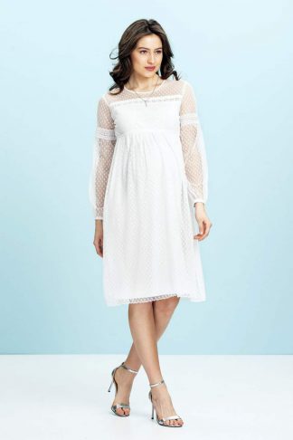 Нарядное белое платье для беременных