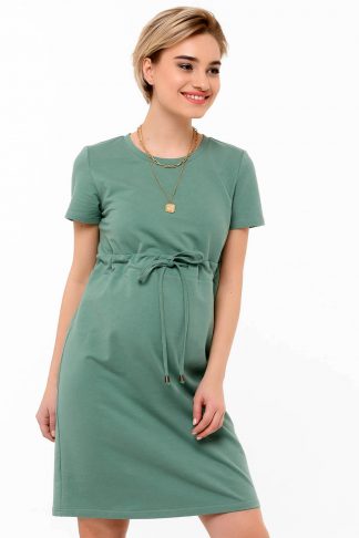 Спортивное платье для беременных оливкового цвета